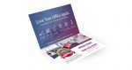 inside of folded direct mail postcard