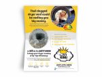 Folded postcard design for dryer vent cleaning company, with inside open
