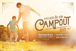 Direct mail postcard design for Christian camp campout