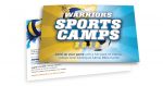 Direct mail postcard design for sports camp theme