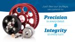 brochure page design with assortment of machined parts