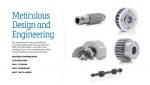 isolated product photography of timing pulleys and gears for brochure design